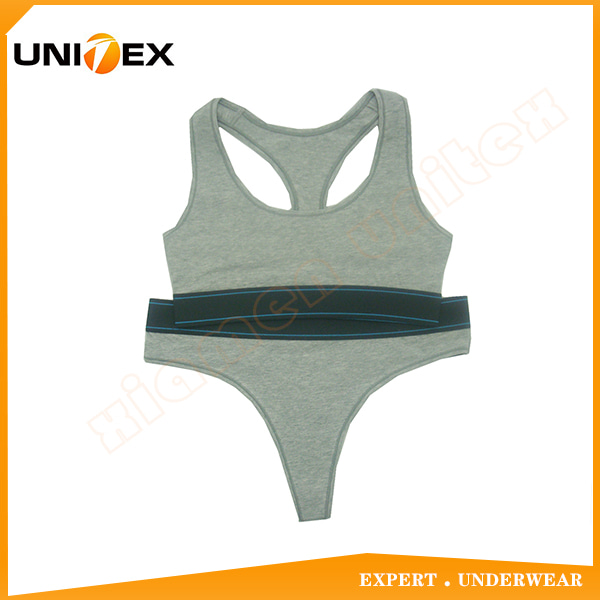Made in China factory customized cotton fabric women’s ladies sport bra and panties set female underwear