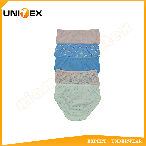 Girls’ Basic Bikini Briefs — 5-Piece Pack, Cotton, Custom Print — Girls' Underwear programme — OEM & private label detail photo 2
