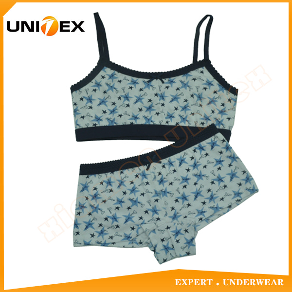 Girls’ Sports Bra — Cotton, Custom Print — Girls' Underwear programme — OEM & private label sample photo 1