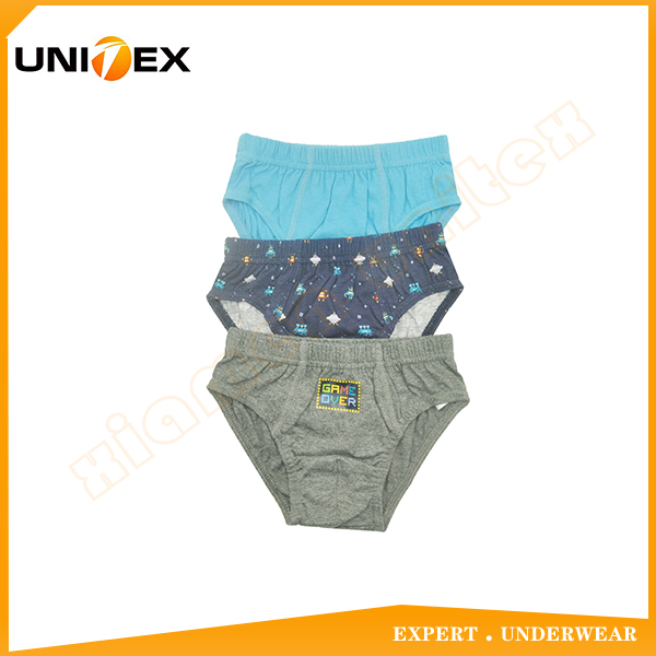Boys’ Basic Briefs — 3-Piece Pack, Cotton, Custom Print (Ref. custom-print) 2 — Boys' Underwear programme — OEM & private label sample photo 1