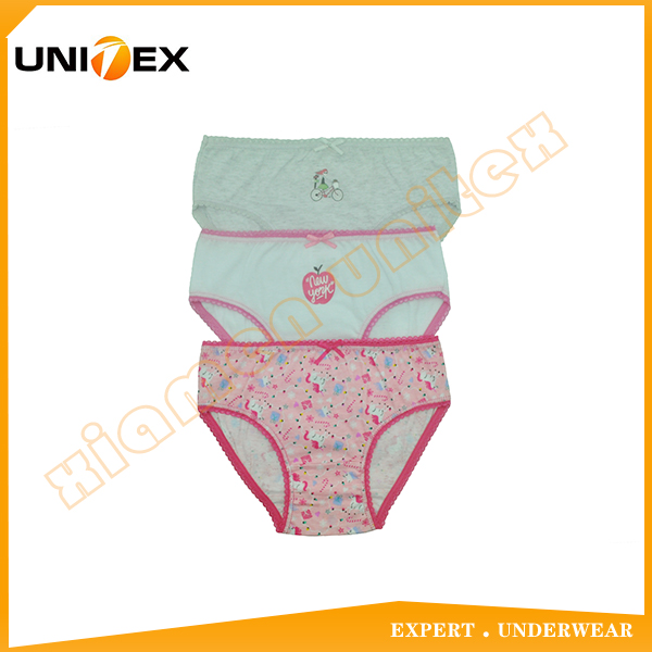 Girls’ Briefs — 3-Piece Pack, Cotton, Custom Print — comfortable — Girls' Underwear programme — OEM & private label sample photo 1