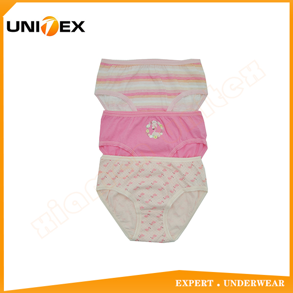 Girls’ Briefs — 3-Piece Pack, Cotton, Custom Print — girly — Girls' Underwear programme — OEM & private label sample photo 1