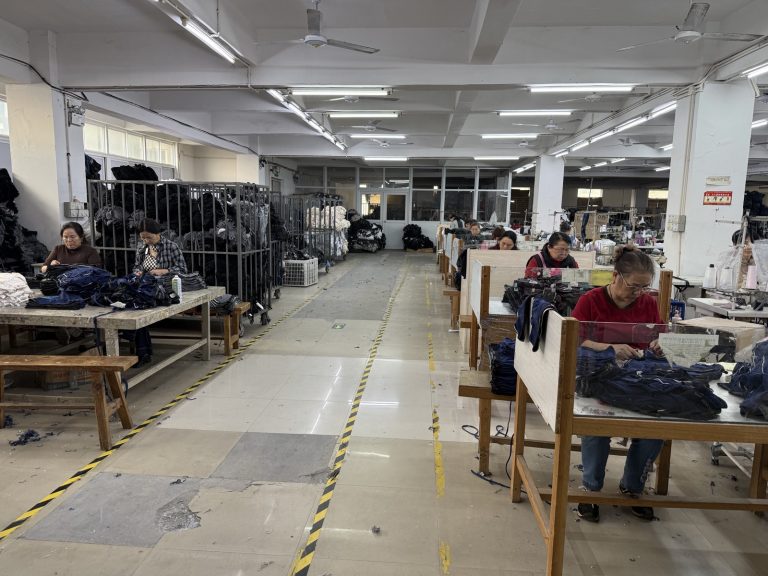 Inspection area where finished garments are checked
