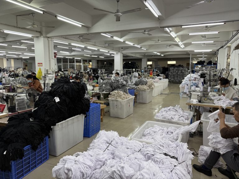 Sewing lines in the production workshop