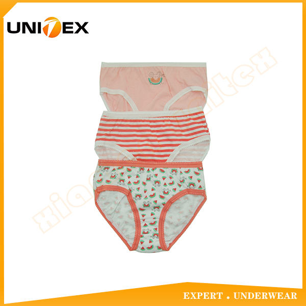 Girls’ Basic Bikini Briefs — 3-Piece Pack, Cotton, Custom Print — Girls' Underwear programme — OEM & private label product photo 1