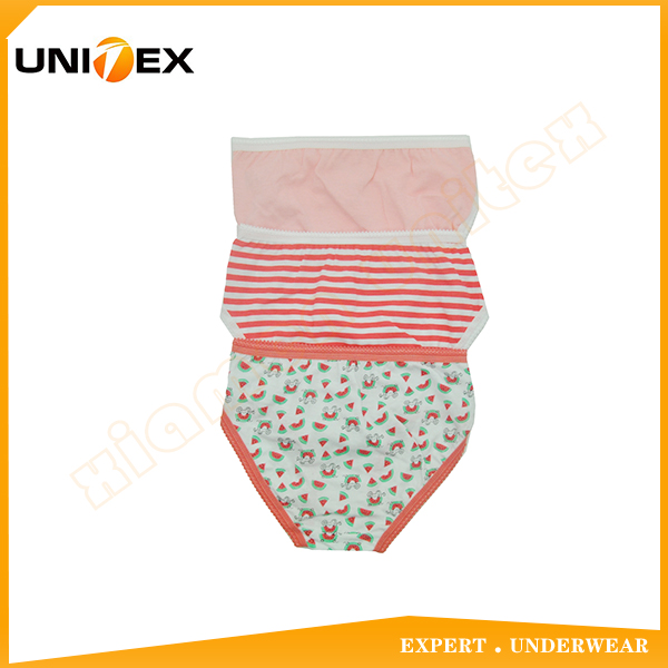 Girls’ Basic Bikini Briefs — 3-Piece Pack, Cotton, Custom Print — Girls' Underwear programme — OEM & private label detail photo 2