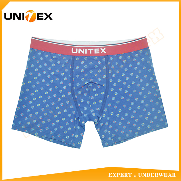 Men’s Soft Boxer Briefs — Cotton/Spandex, All-Over Print, Jacquard Elastic — Men's Underwear programme — OEM & private label sample photo 1