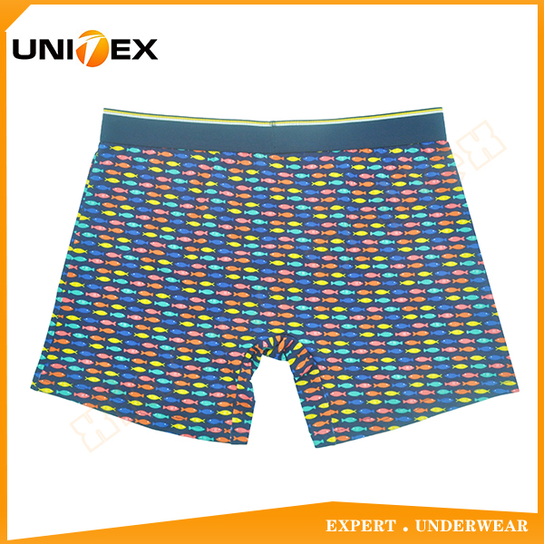 Men’s Boxer Briefs — Cotton, Reactive Print, Jacquard Elastic — central — Men's Boxers & Boxer Briefs programme — OEM & private label detail photo 2