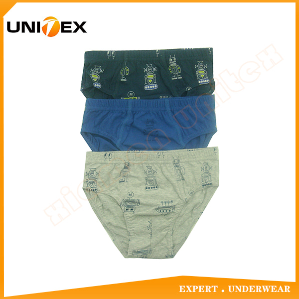 Boys’ Basic Briefs — 3-Piece Pack, Cotton, Custom Print — 100% — Boys' Underwear programme — OEM & private label sample photo 1