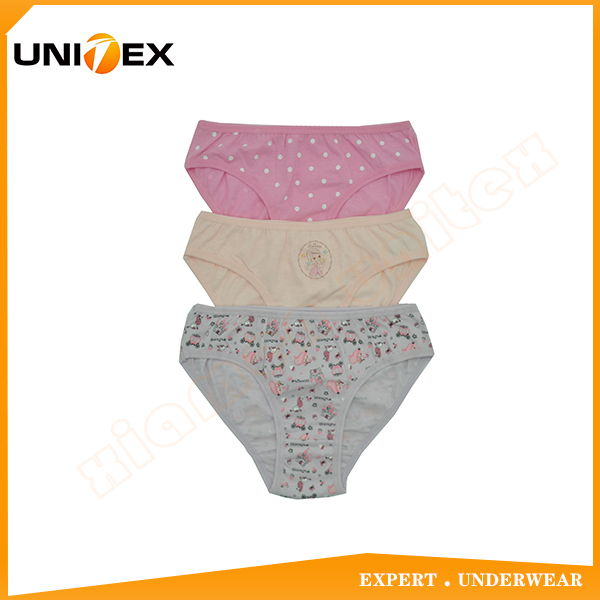 Girls’ Bikini Briefs — 3-Piece Pack, Cotton, Custom Print — Girls' Underwear programme — OEM & private label sample photo 1