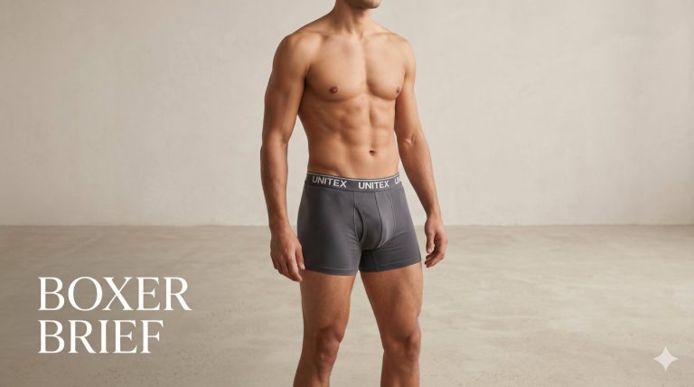 Close-up of men's knitted underwear waistband and stitching