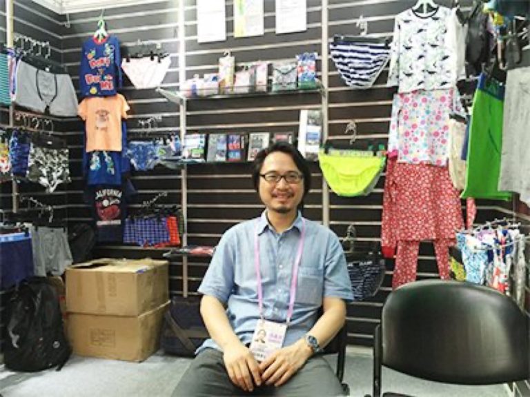 Showroom of underwear samples for buyer selection